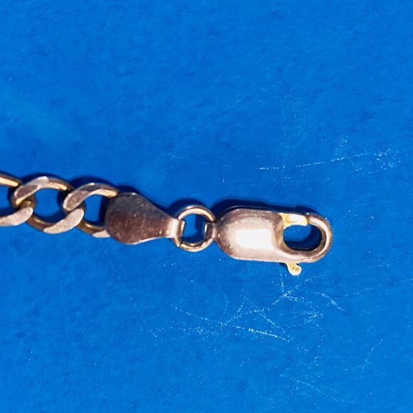 Estate Sale 925 Sterling Silver Vintage Necklace Figaro Links Chain 18" - Picture 8 of 14